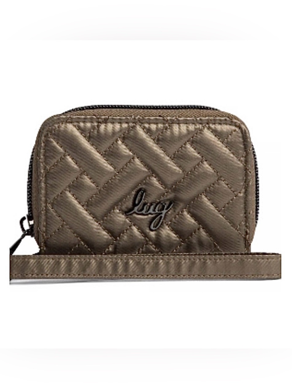 Lug Chipper Wristlet Wallet in Metallic Walnut Gold Quilted NWOT
